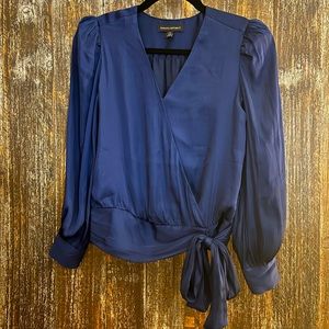 Banana Republic Satin Wrap Blouse -Petite XXS